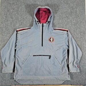 Vintage 90s Tommy Hilfiger Surfwear Pullover Zip Hooded Anorak Gray Men's XL‎